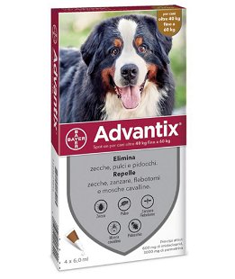 Advantix trattamento antiparassitario per cani di taglia XL da 40 a 60 kg di peso confezione 4 pipette