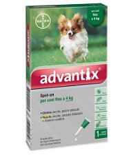 Advantix trattamento antiparassitario spot-on per cani di taglia XS fino 4 kg di peso 1 pipetta