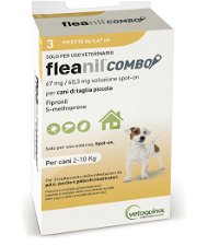 Fleanil Combo soluzione spot-on contro pulci, zecche e pidocchi con fipronil e S-methoprene per cani da 2-10 Kg