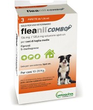 Fleanil Combo soluzione spot-on contro pulci, zecche e pidocchi  con fipronil e S-methoprene per cani da 10-20 Kg