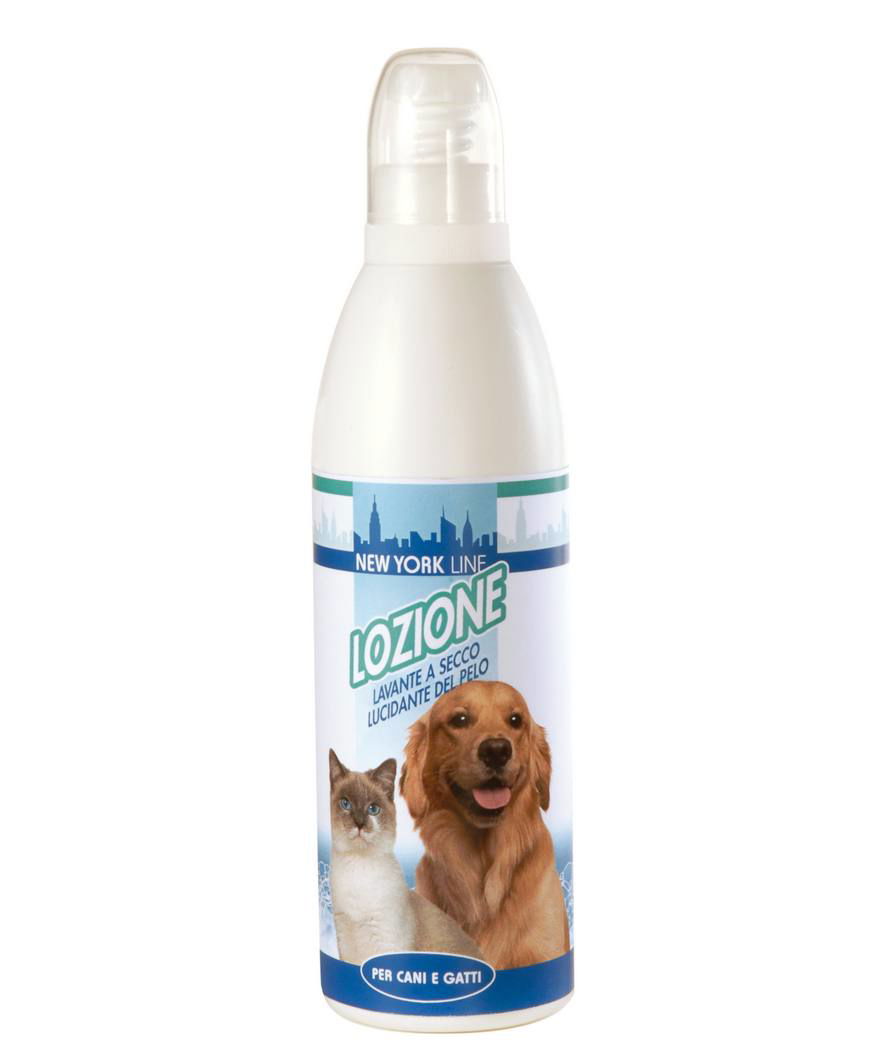 Lozione lavante a secco lucidante pelo New York Line per cani e gatti 250 ml