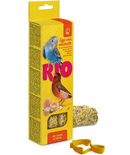 2 Stick con uovo e conchiglia d'ostrica Rio 80 g per uccelli domestici