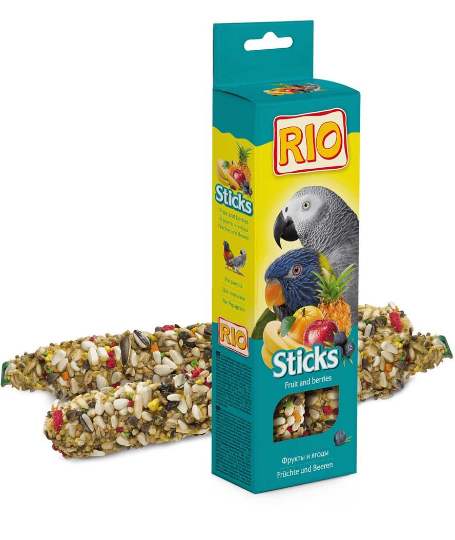 2 Stick con frutta e bacche Rio 150 g per pappagalli