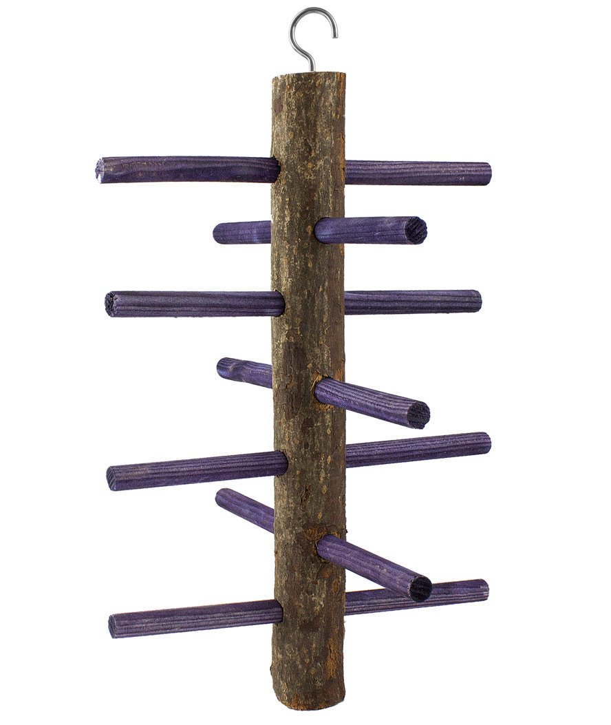 Scaletta a 7 pioli per gabbia uccelli in legno naturale Linea Giungla