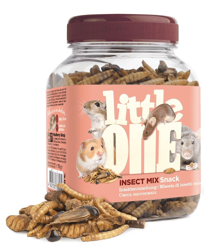 Little One snack in barattolo mix di insetti snack per roditori 75 g