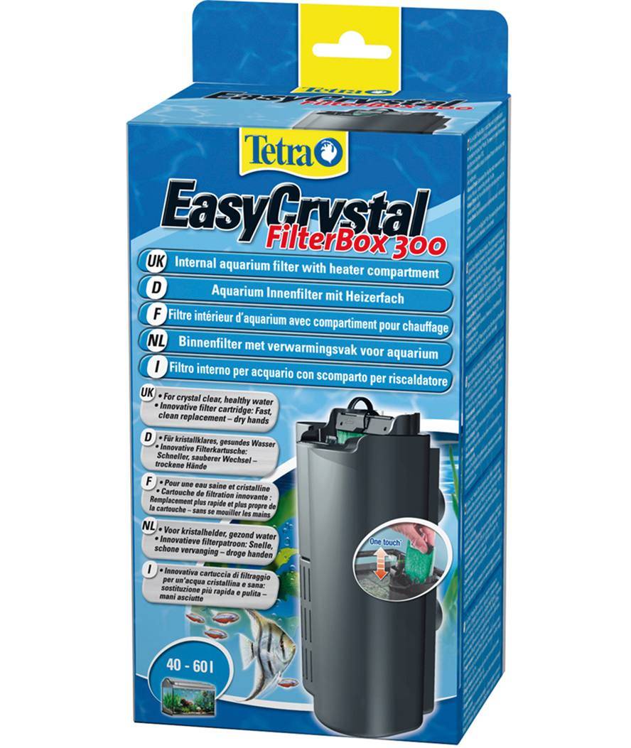 PROMOZIONE Filtro interno per acquario con scomparto per riscaldatore EasyCrystal FilterBox 300