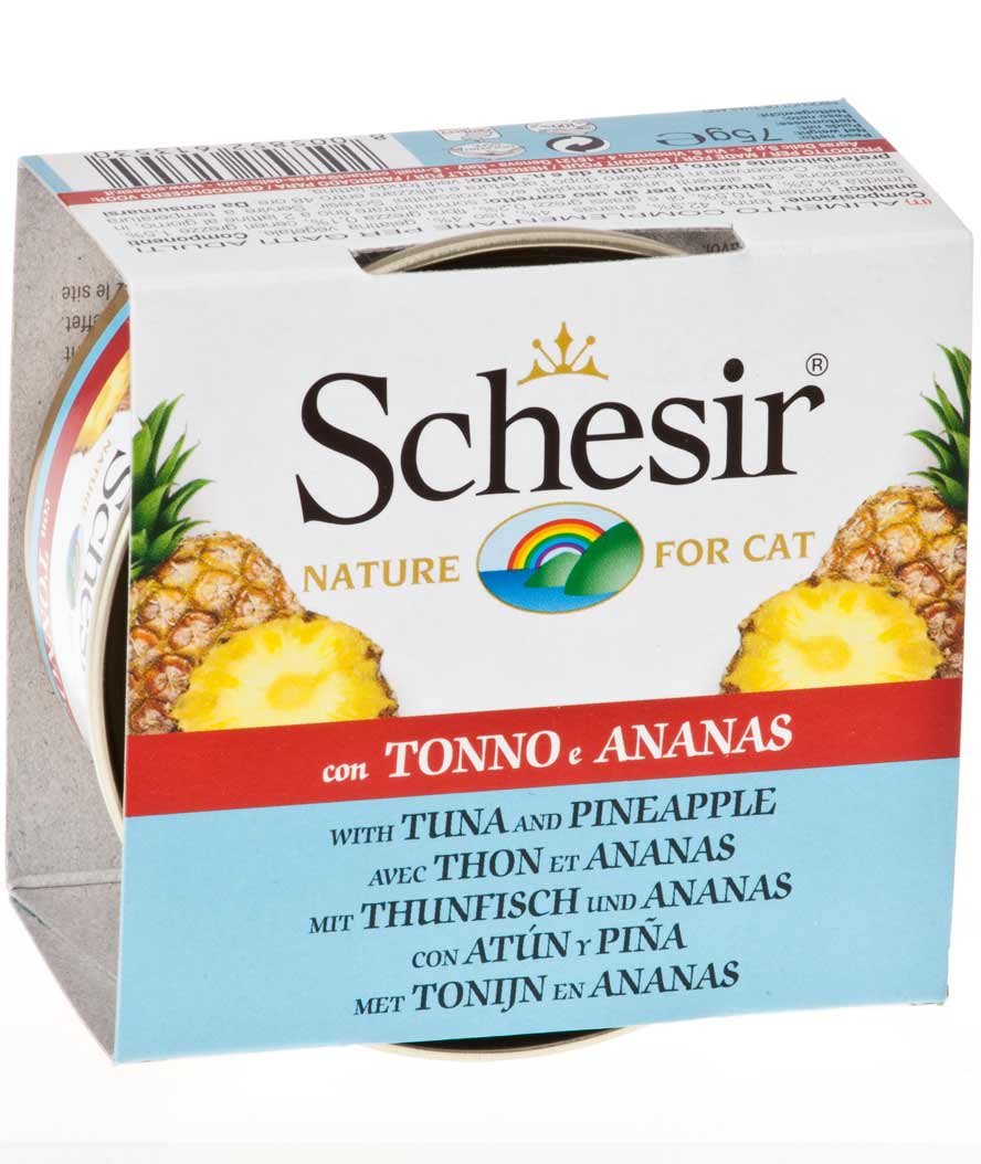 PROMOZIONE Schesir Tonnetto con Ananas con veri pezzi di frutta 75 g per gatti