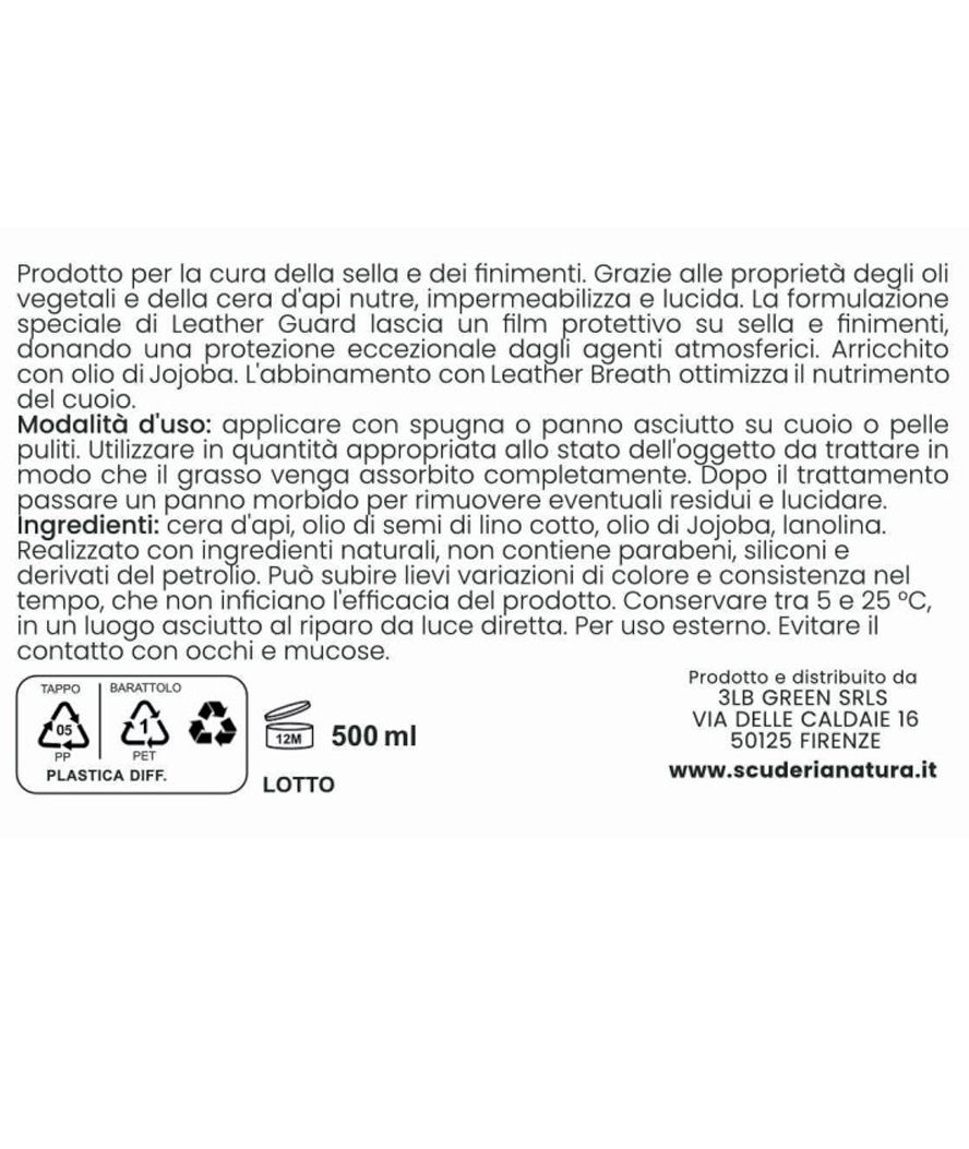 LEATHER GUARD Grasso per sella e finimenti nutre, impermeabilizza e lucida 500 ml - foto 2