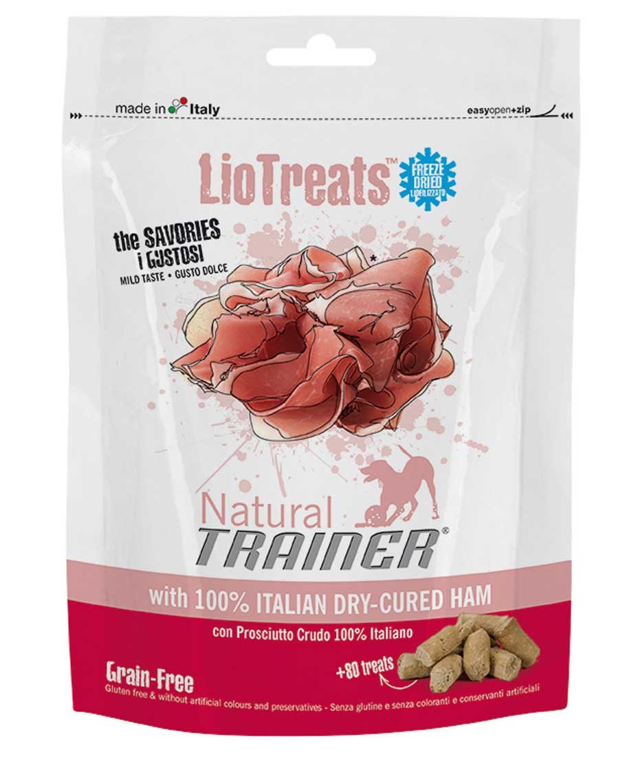 Lio Treats Natural Trainer con prosciutto crudo Grain e Gluten Free snack per cani