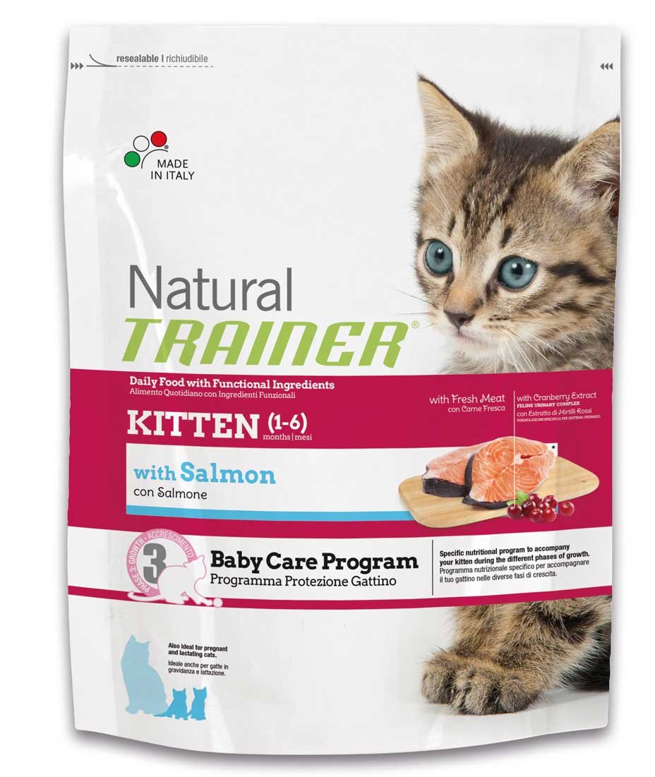 Natural Trainer Kitten con Salmone per gatti