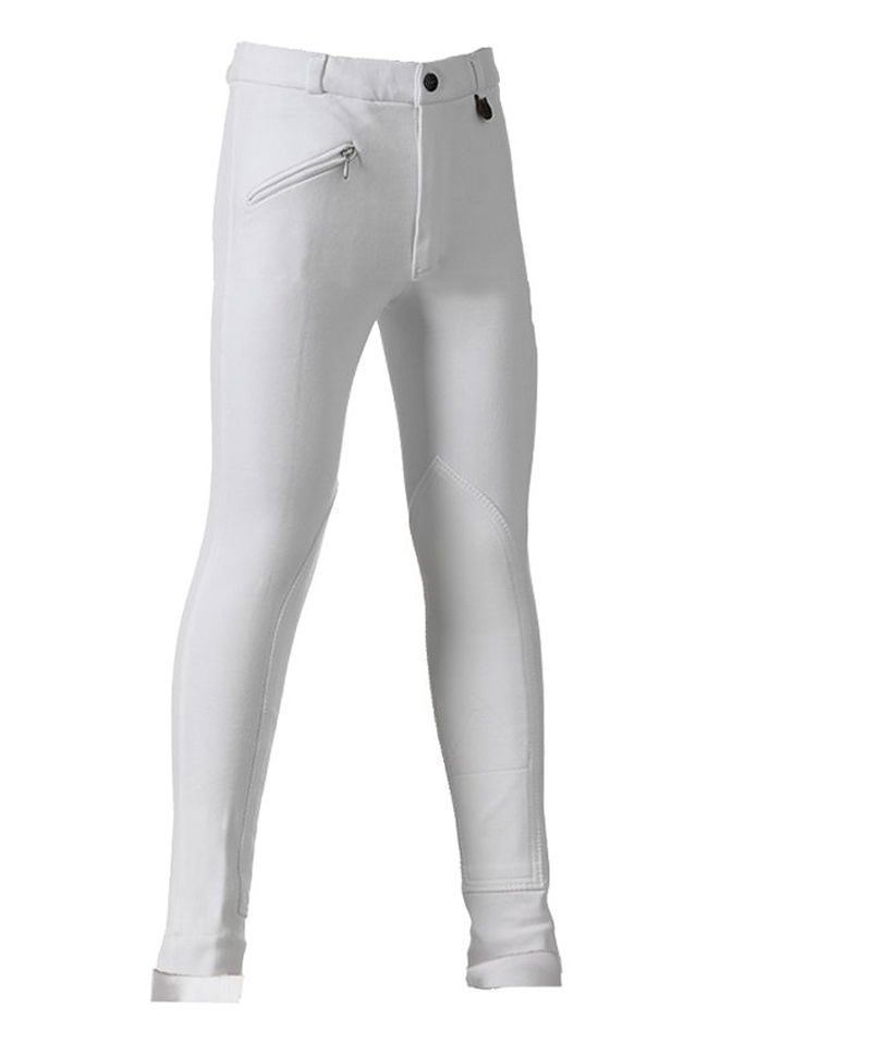 Pantaloni Jodhpurs da equitazione Daslö da bambino/a peso standard in maglina di cotone elasticizzata con toppe in materiale scamosciato