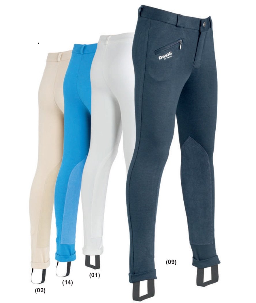 Pantaloni jodhpurs da equitazione junior ideale 4 stagioni peso 300g con toppe scamosciate sul ginocchio - foto 1