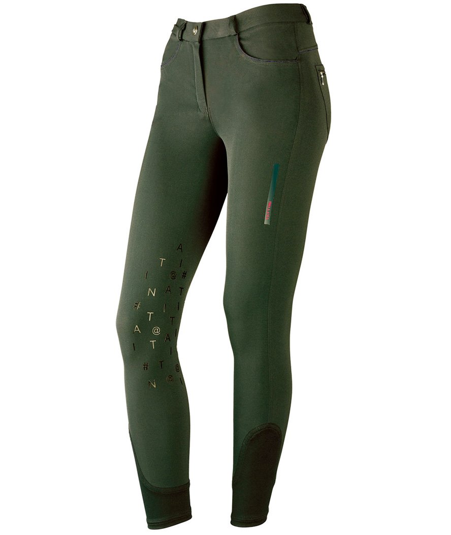 Pantaloni da equitazione perdonna modello Amaranto in tessuto tecnico micronylon con toppe al ginocchio in silicone - foto 4