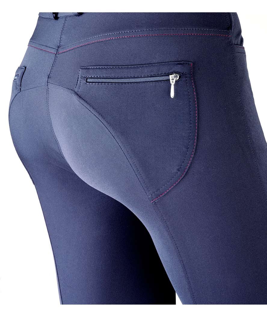 Pantaloni da equitazione perdonna modello Amaranto in tessuto tecnico micronylon con toppe al ginocchio in silicone - foto 5