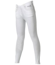 Pantaloni da equitazione bambina modello Margherita vestibilità pull-on senza zip con grip antiscivolo in silicone al ginocchio