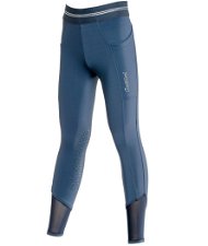 Pantaloni da equitazione junior modello Fresia in tessuto tecnico leggero fascia in lurex grip in silicone al ginocchio
