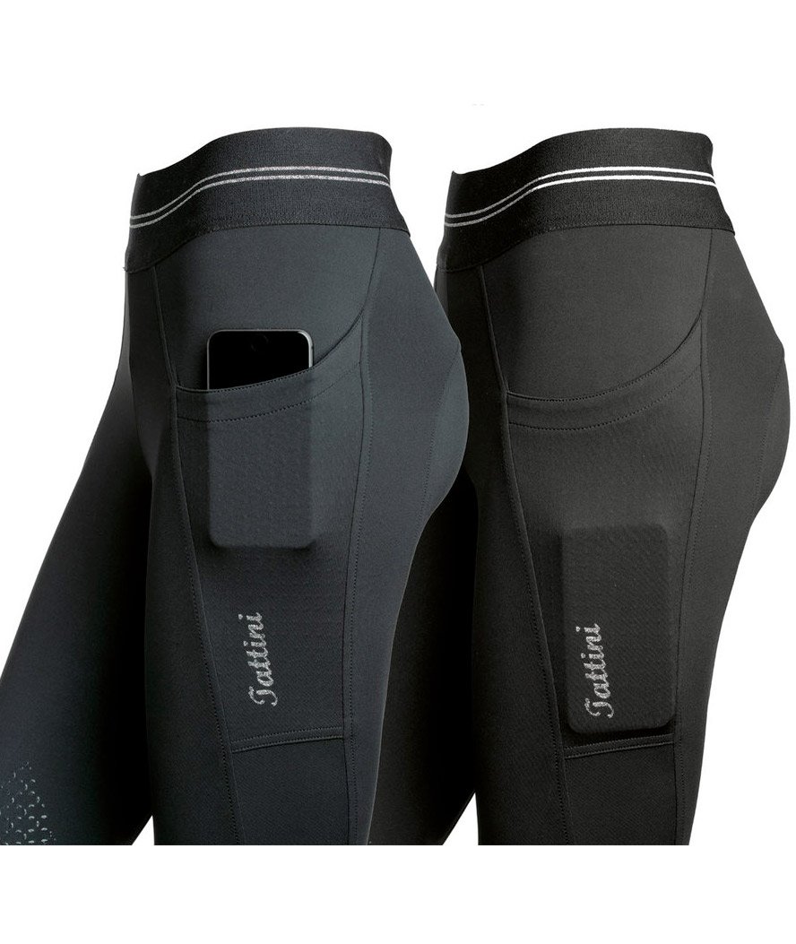 Pantaloni da equitazione junior modello Fresia in tessuto tecnico leggero fascia in lurex grip in silicone al ginocchio - foto 1