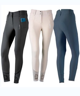 Pantaloni da equitazione donna modello Salice in tessuto tecnico eco-friendly