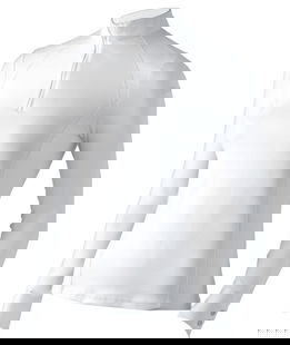 Maglia da concorso a maniche lunghe in tessuto tecnico piquet elasticizzato con zip