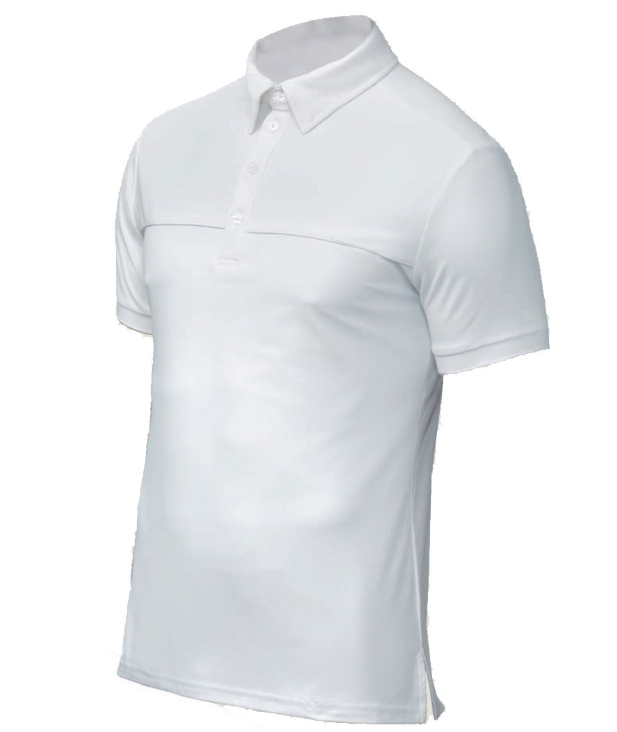 Polo da concorso in tessuto tecnico piquet elasticizzato con collo button-down