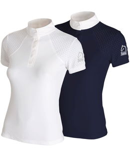 Maglia da concorso per donna in tessuto tecnico piquet con inserti microforati
