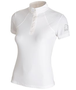 Maglia da concorso per bambina in tessuto tecnico piquet con inserti microforati
