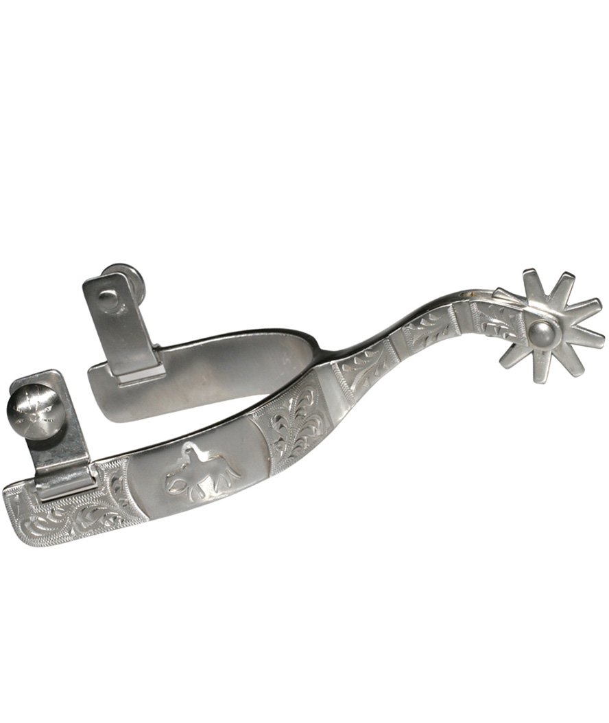 Speroni Western in acciaio satinato con decorazioni floreali in German Silver