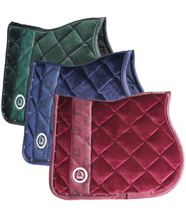 Sottosella rettangolare Louvre in microfibra effetto corduroy con filamenti lurex e bordo satin con strass