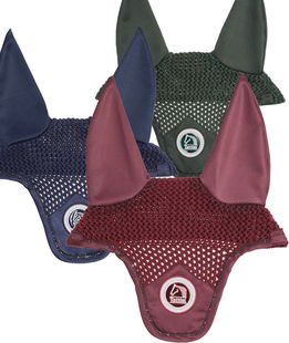 Cuffietta anti mosche per cavalli modello Louvre in cotone crochet con orecchie in lycra