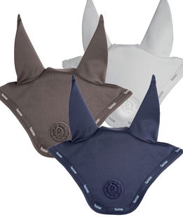Cuffietta anti mosche per cavalli modello Louvre in cotone crochet con orecchie in lycra