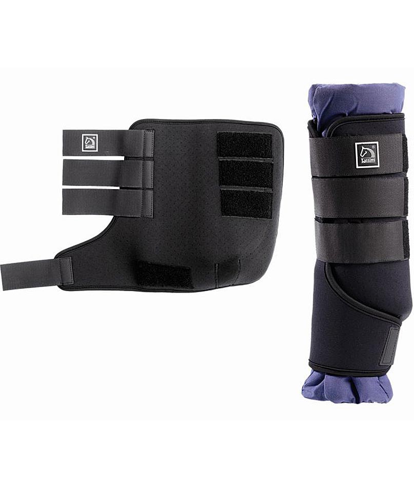 Stinchiere Tattini in neoprene forato traspirante con sottofasce in cotone. Set 2 pezzi