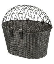 Cesto anteriore per bicicletta in polyrattan 44×34×41cm colore grigio