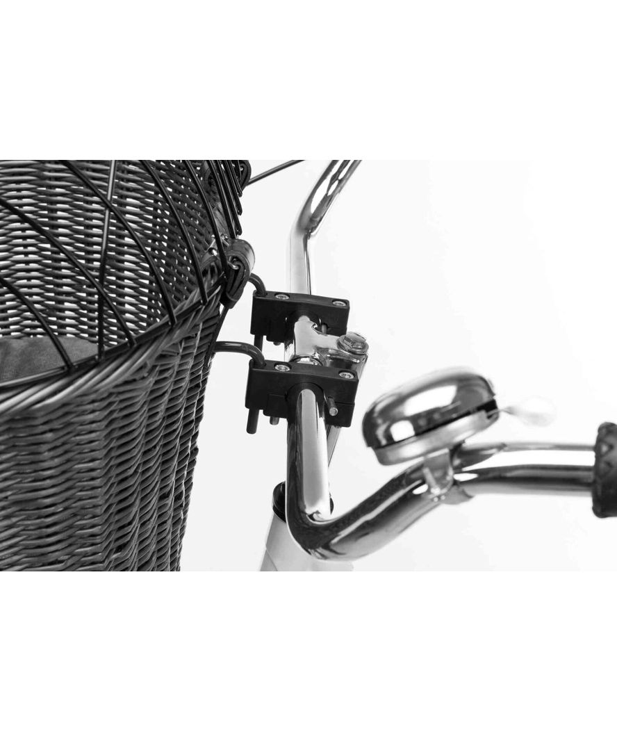 Cesto anteriore per bicicletta in polyrattan 44×34×41cm colore grigio - foto 3