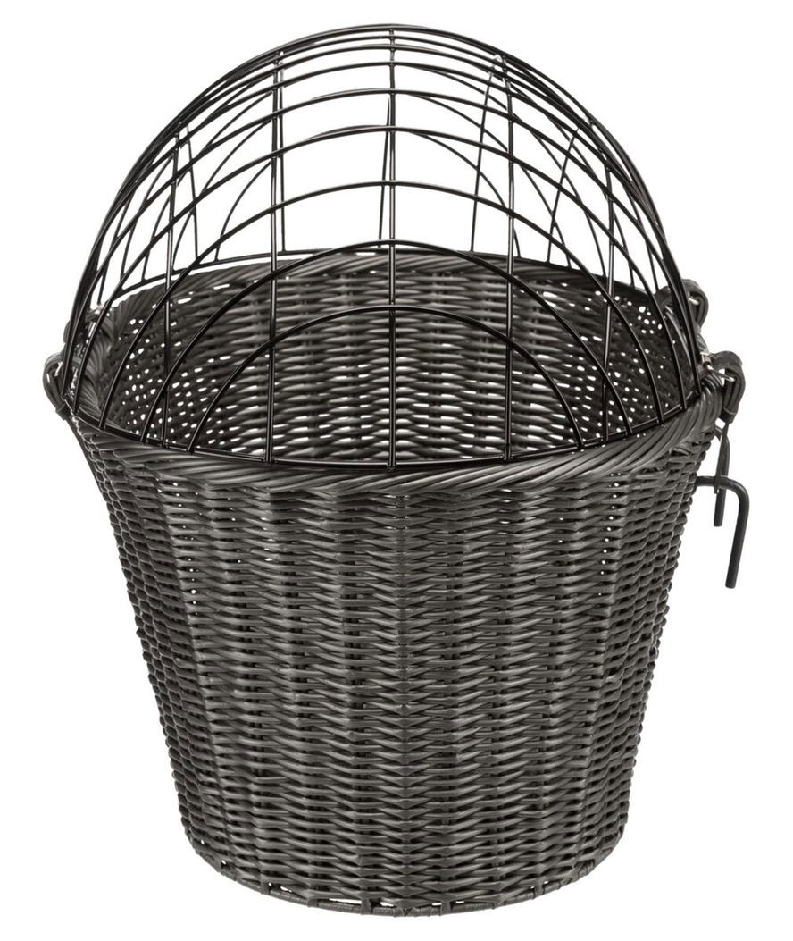 Cesto anteriore per bicicletta in polyrattan 44×34×41cm colore grigio - foto 7