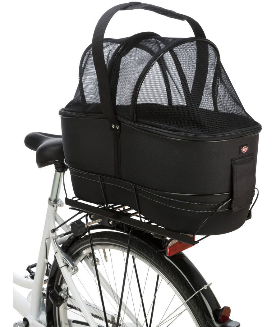 Cesto per bicicletta long per portapacchi larghi in eva 29×49×60cm nero