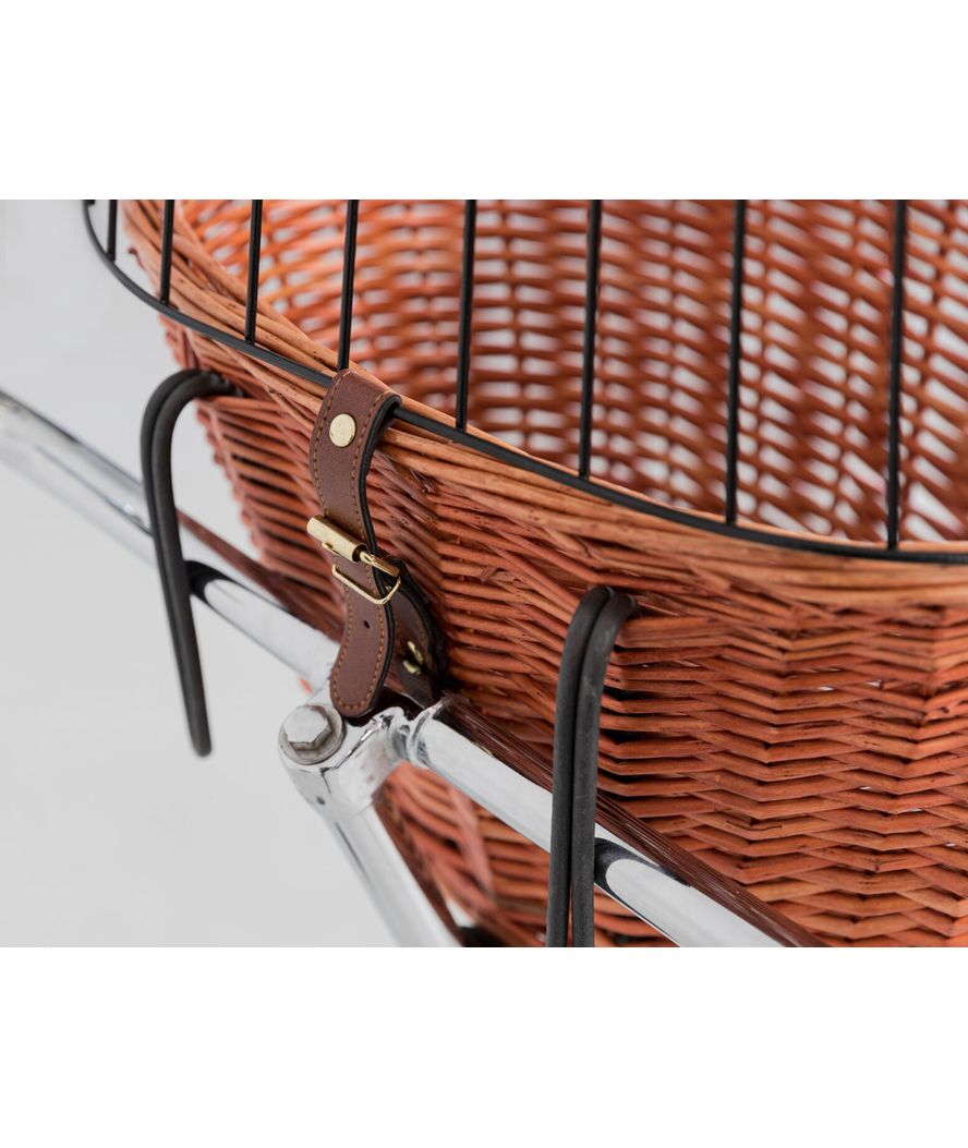 PROMOZIONE Cesto anteriore per bicicletta in vimini 44x48x33cm colore naturale - foto 2