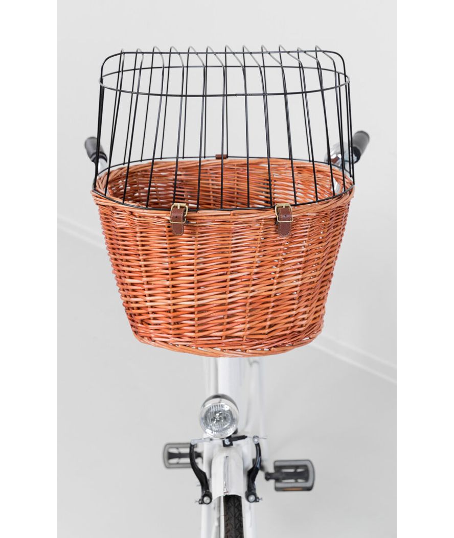 PROMOZIONE Cesto anteriore per bicicletta in vimini 44x48x33cm colore naturale - foto 3