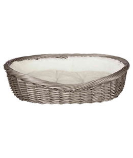 Cesta in vimini con fodera e cuscino