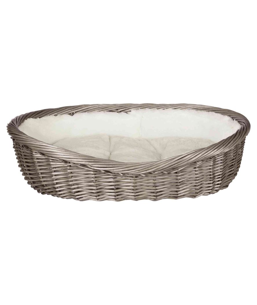 Cesta in vimini con fodera e cuscino