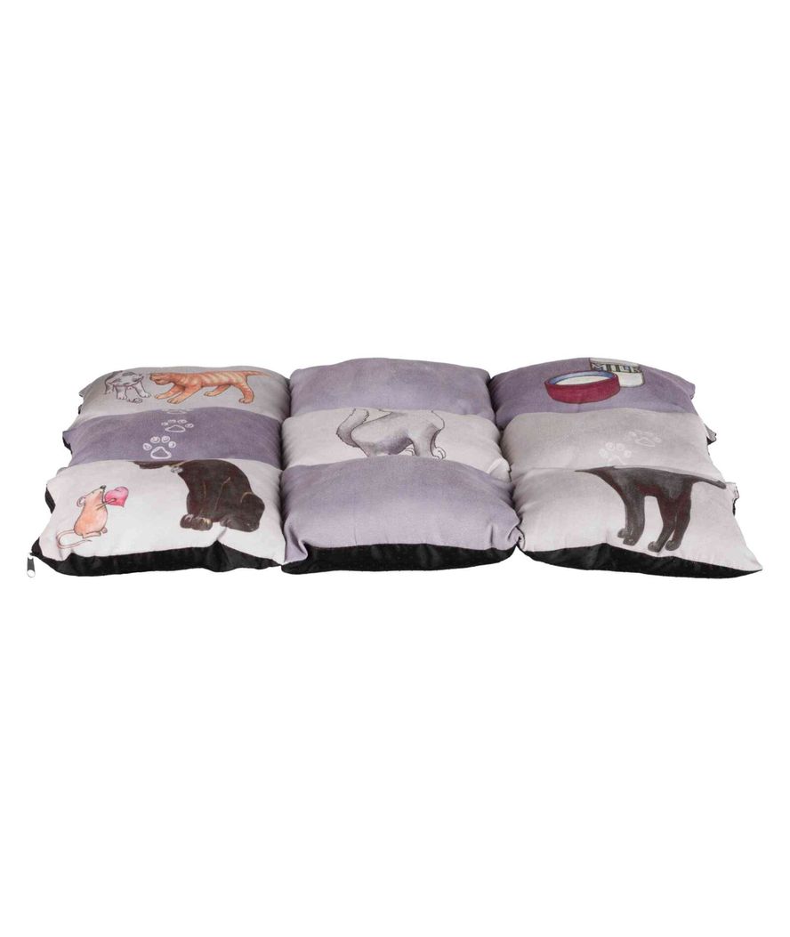 Coperta patchwork cat 45×55cm colore grigio - foto 1