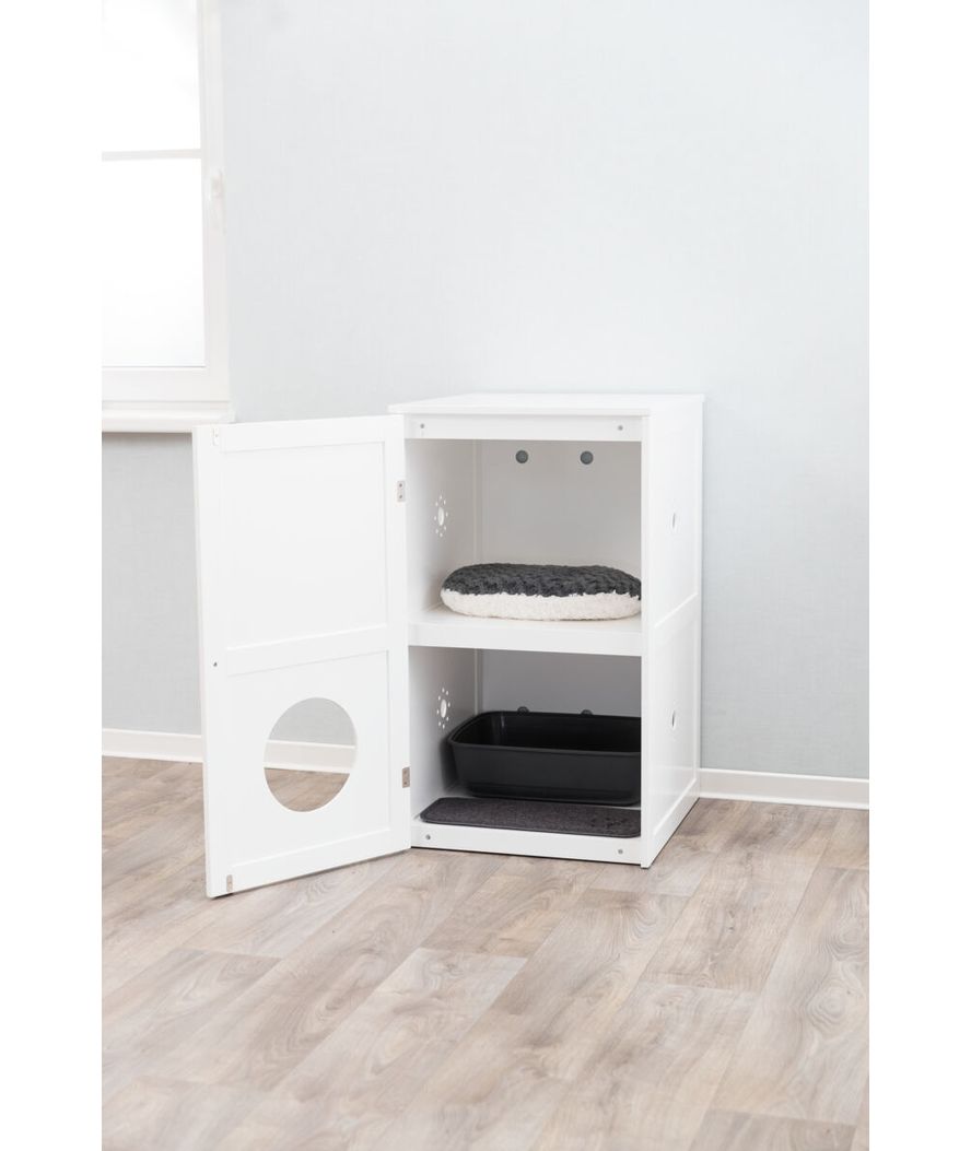 Cat house XL 2 livelli, in mdf, 53×90×58cm colore bianco - foto 4