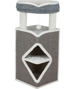 Tiragraffi Cat tower Arma 98cm, grigio/bianco/grigio