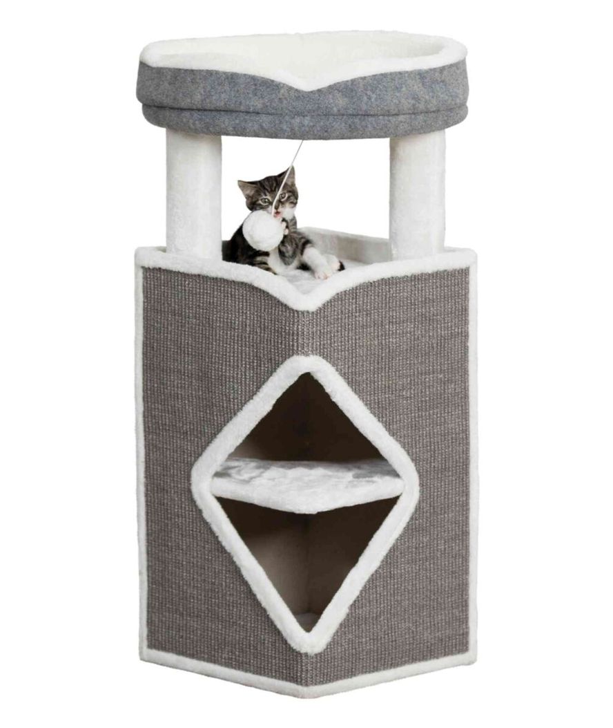 Tiragraffi Cat tower Arma 98cm, grigio/bianco/grigio - foto 6