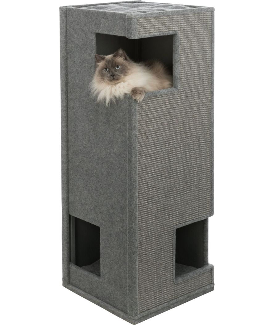 Cat tower XXL Gabriel in sisal/feltro, 118cm, grigio - foto 4