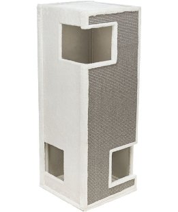 Cat tower Gerardo tiragraffi in peluche/sisal 100cm, bianco/grigio