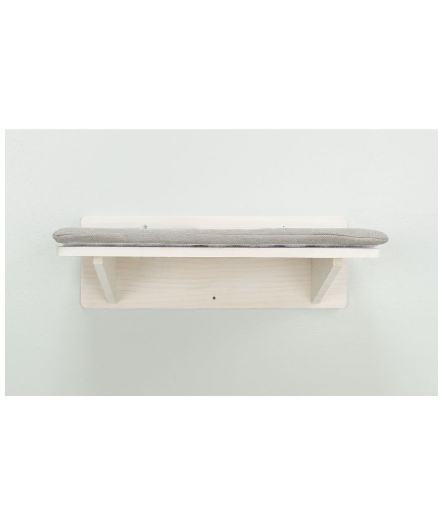 Piattaforma da fissare al muro, in legno/metallo per gatti 50×17.5×36.5cm, bianco - foto 1