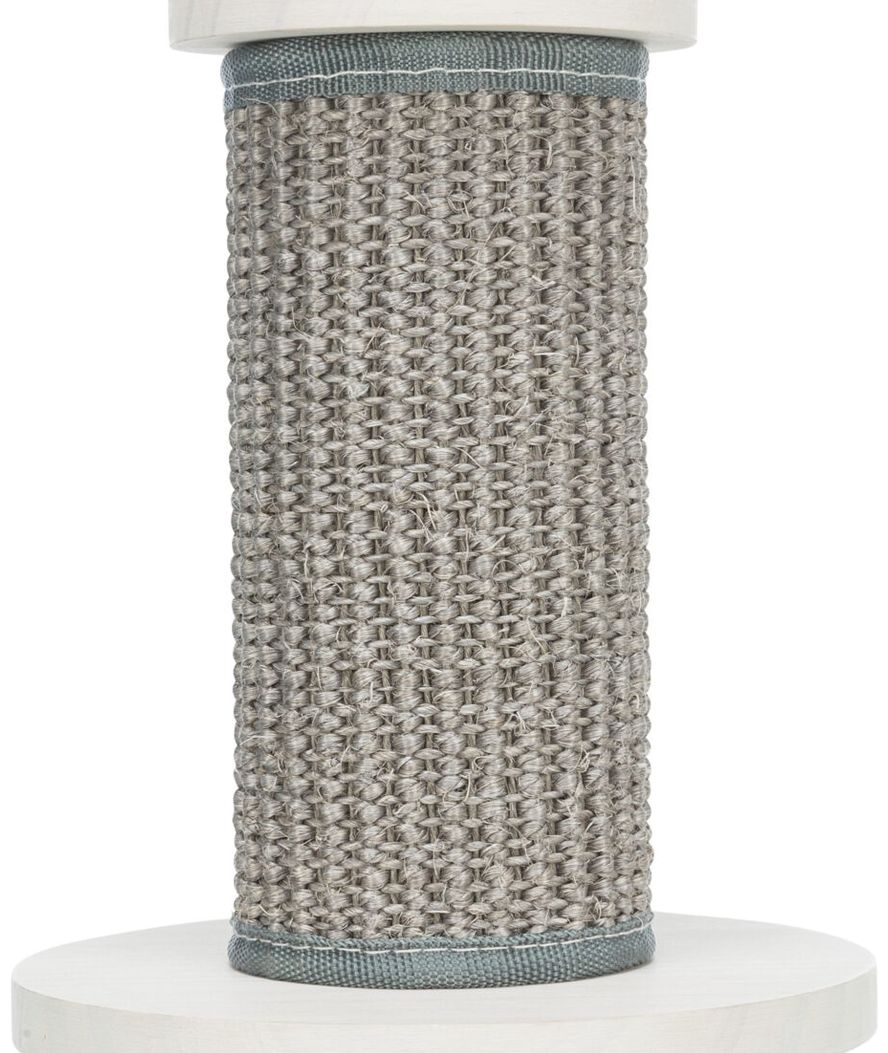 Tiragraffi Gradino da fissare al muro, in sisal/legno, diametro 18×22cm, bianco/grigio - foto 1