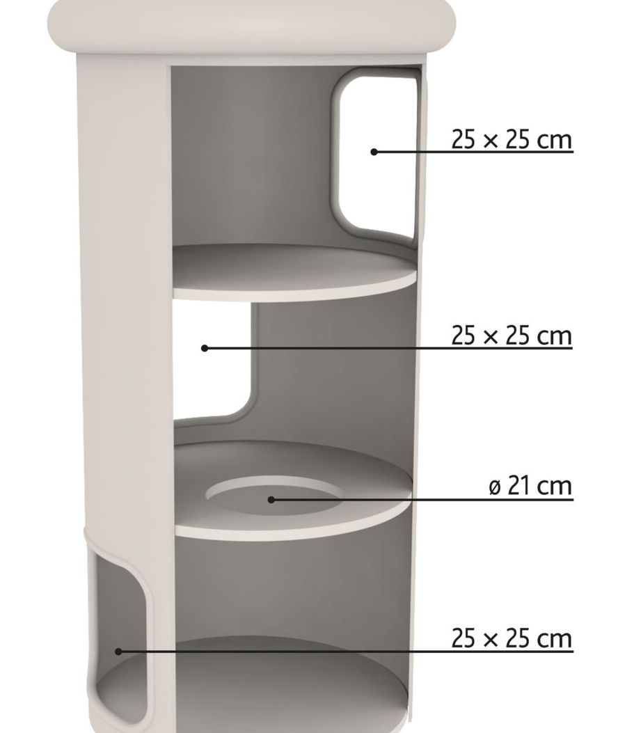 Tiragraffi Gradino da fissare al muro, in sisal/legno, diametro 18×22cm, bianco/grigio - foto 10