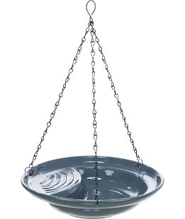 Ciotola per l'acqua, in ceramica, da appendere, 550ml/diametro 26cm, blu