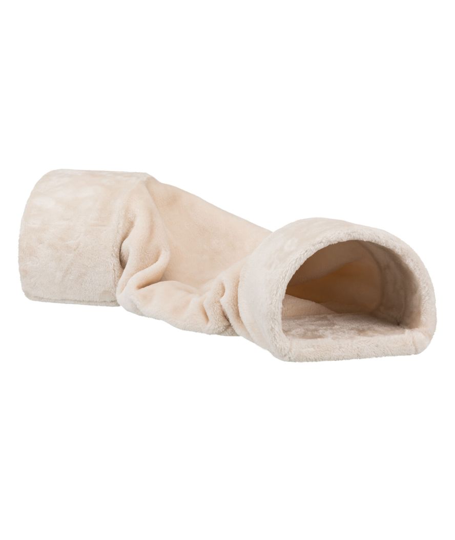 Tunnel morbido in peluche 27x21x80cm beige per conigli e roditori